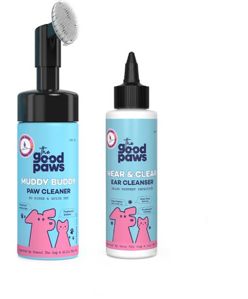 The Good Paws Combo Muddy Buddy Paw Cleaner 150ml + Hear & Clear Ear Cleanser 100ml Pets 250 ml Pet Ear Cleanser