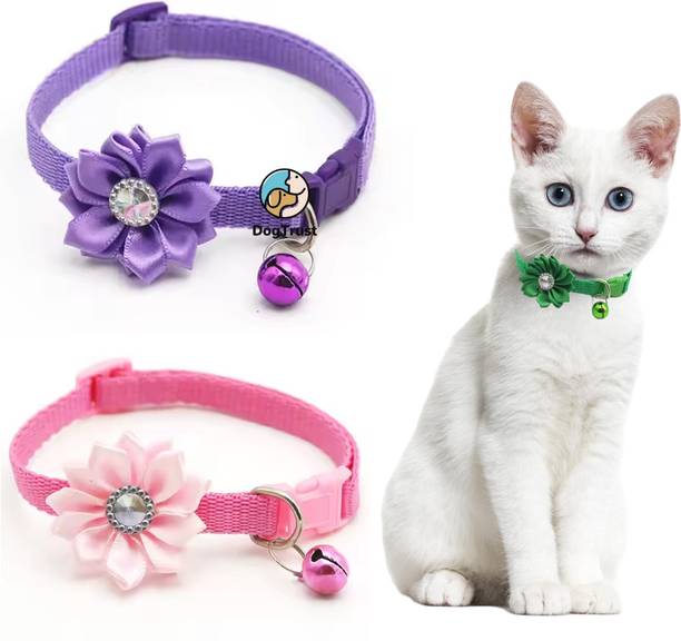 PSK PET MART 2.Pcs Dog Cat Pet Flower Cute Bell Adjustable Collar Bell Dog & Cat Collar Charm