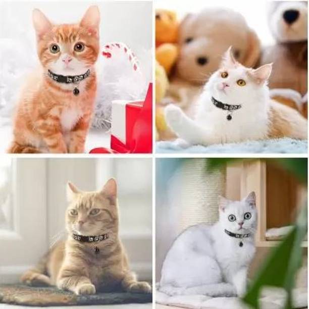 DRK Shop Mart Buy 1 Get 1 Free Puppy Cat Pet Paw Print Bell Collar (Small) Bell Dog & Cat Collar Charm