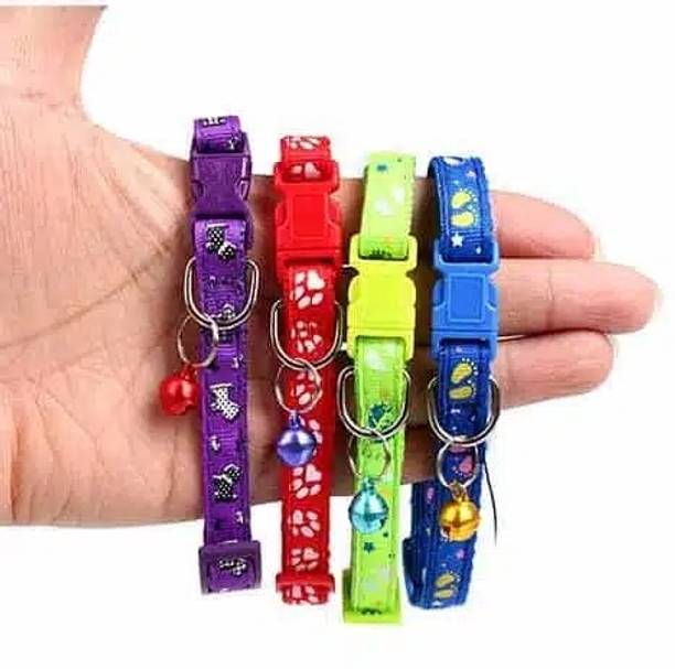 DOSAN Printed 2 Pcs Cat And Puppy Collar Multicolor Bell Dog & Cat Collar Charm