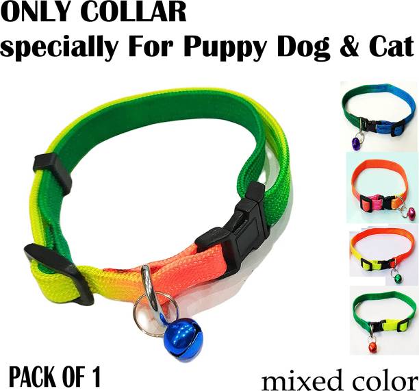 WROSHLER Adjustable Nylon 1/2 inch Rainbow Dog collar Dog & Cat Everyday Collar