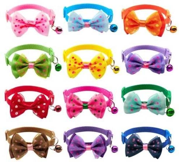 SKP Cats and Puppies, Cute Kitty Neckband with Bow Design (Purple Color) Cat Everyday Collar