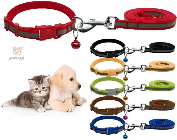 ARIMA Reflective Collar and leash with premium quality bell Dog & Cat Collar & Leash