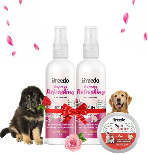 Breedo Dog Refreshing Spray + Refreshing Spray + Paw Butter Moisturizing & Soft Cream Heal, Repair, Soften, Dry, Cracked, Paws & Elbows Cologne