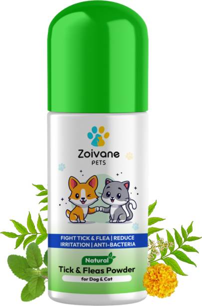 Zoivane Ticks & Fleas Powder Control Neem Leaves - 150ml 150 ml Pet Coat Cleanser