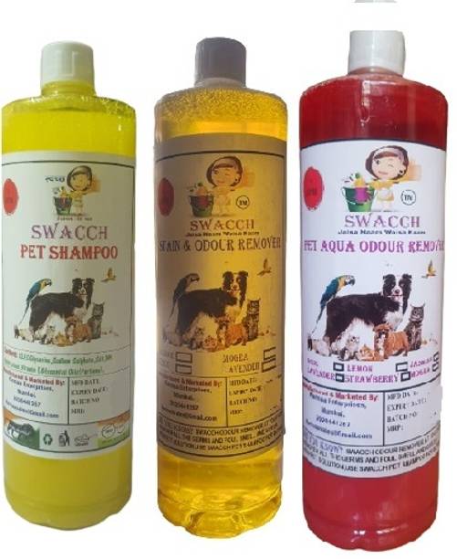 swacch Shampoo(Lemon)+Deodorizer(Lemon)+Stain Remover(Rose) (pack of 3) Pet Conditioner