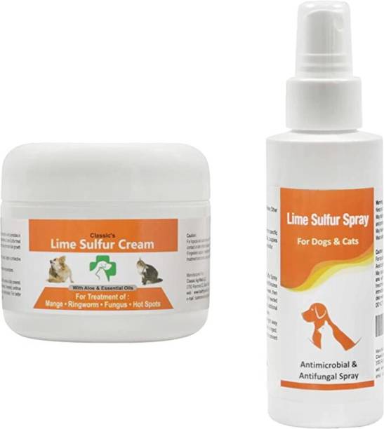 Healthy Paw Life Lime Sulfur Cream and Spray Combo for Pet Care - 50 gm and 100 ml Pet Conditioner