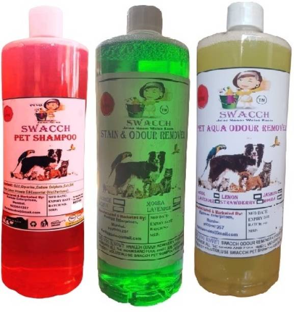 swacch Shampoo(Jasmine)+Deodorizer(Mogra)+Stain Remover(Lemon) (pack of 3) Pet Conditioner