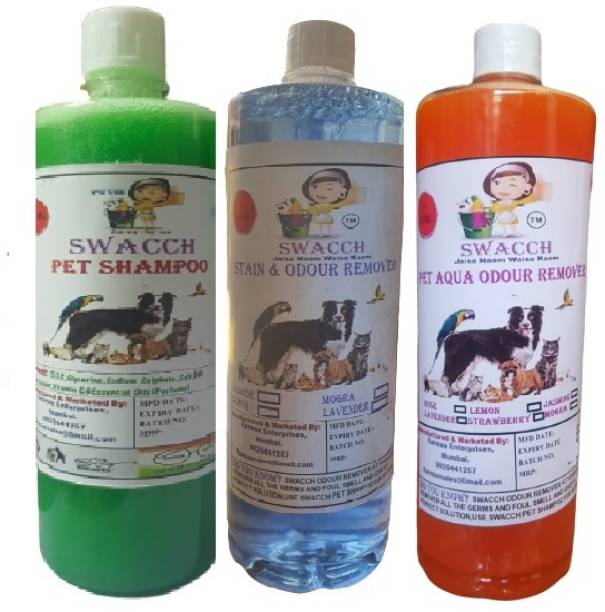 swacch Shampoo(Neem Alovera)+Deodorizer(Lavender)+Stain Remover(Orange) (Pack of 3) Pet Conditioner