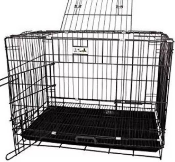 Animaux 30inch(Black)Dog & Cat Metal Cage with Removable Tray for all Dogs Hard Crate Pet Crate