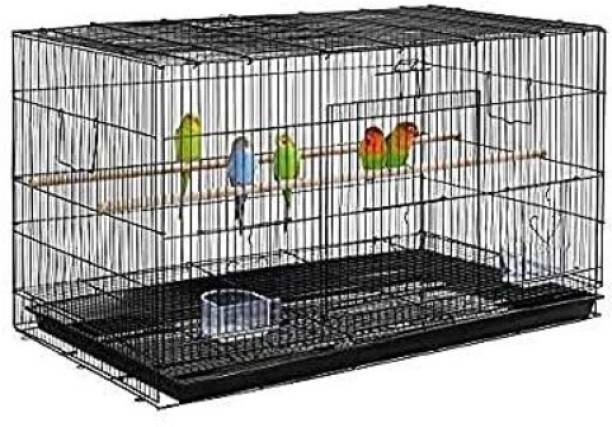 Animaux 18 Inch (1.5 Feet ) (Black) Bird Cage| Suitable for Finches & Small Birds Hard Crate Pet Crate