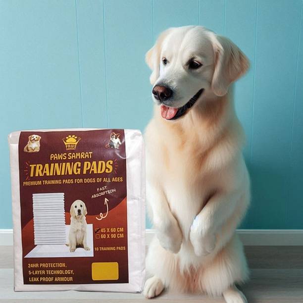 PAWS SAMRAT Premium Cotton Training Pads for Dogs of all Ages (60x90 cm) || Disposable Dog Diapers