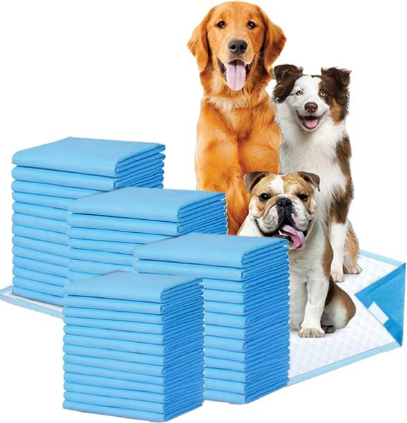 PETSAPIENS Pet Training Pee Pads 90x60 cm| 8 Layers| Attractant| Adhesive Tape| Zipper Pack Disposable Dog Diapers