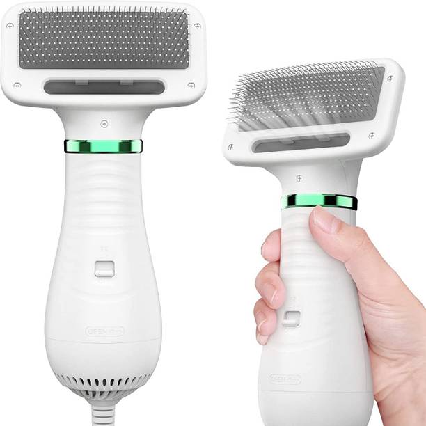 REQVIM Pet Hair Dryer 2 in 1Pet Grooming Dryer with Slicker Brush Dog Trimmer White Pet Hair Trimmer