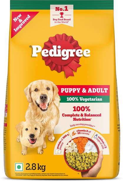 PEDIGREE 100% Nutrition Vegetable 2.8 kg Dry Adult, Young Dog & Puppy Food