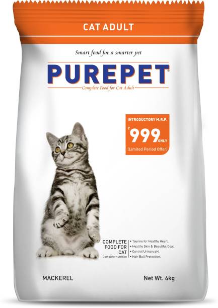 purepet Cat Adult Mackeral 6 kg Dry Adult Cat Food
