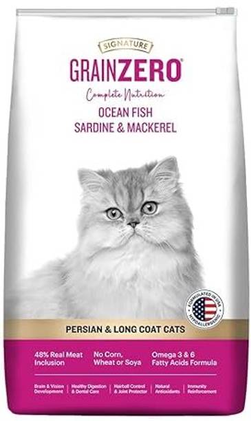 Signature Grain Zero Persian & Long Coat Cats Mackerel 1.2 kg Dry Adult, New Born, Senior, Young Cat Food