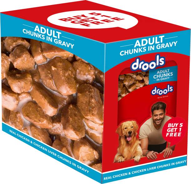 Drools Chunks in Gravy Chicken 0.9 kg (6x0.15 kg) Wet Adult Dog Food
