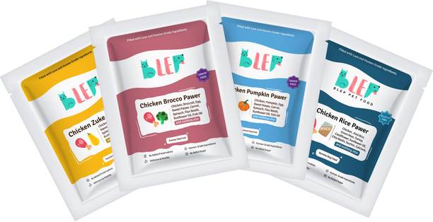 BLEP Human Grade Chicken Combo of 100% Natural Dog Food Chicken 0.4 kg (4x0.1 kg) Wet Adult, Senior, Young Dog & Puppy Food