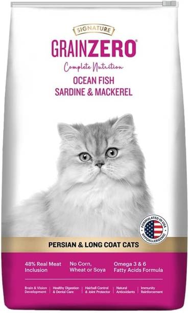 Signature Grain Zero Signature Persian And Long Coat Cat Dry Food Fish 1.2 kg (2x0.6 kg) Dry Adult Cat Food