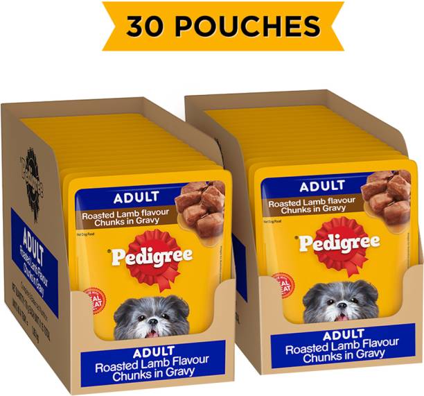 PEDIGREE Adult, Roasted chunks in Gravy Lamb 2.1 kg (30x0.07 kg) Wet Young Dog Food