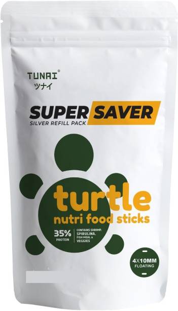 TUNAI SUPER SAVER Extra Value Silver Pack Turtle Food Fortified With Fish Meal Shrimp 0.1 kg Dry New Born, Adult, Senior, Young Turtle Food