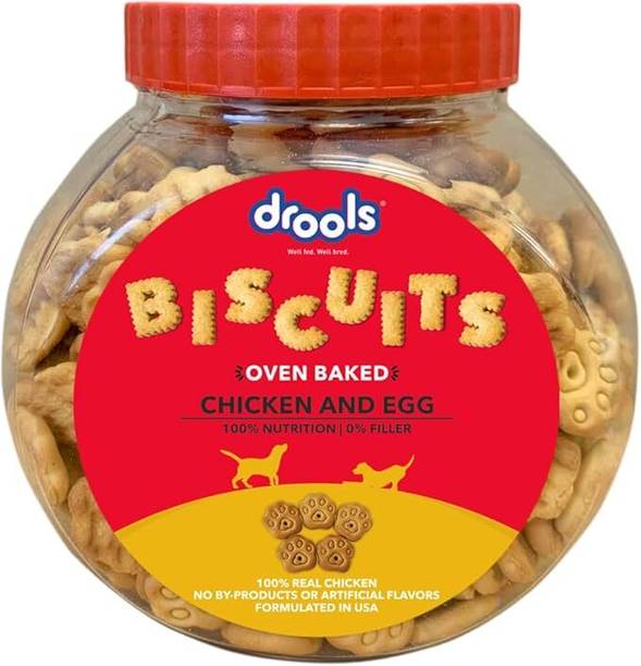Drools Chicken and Egg Biscuit Dog Treats pack of 2 Chicken 0.4 kg (2x0.2 kg) Dry Adult, New Born, Senior, Young Dog Food