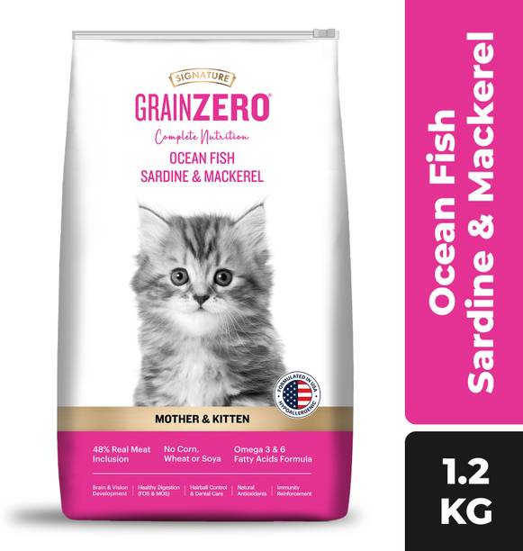 Signature Grain Zero Ocean Fish, Sardine, and Mackeral 1.2 kg Dry Young Cat Food