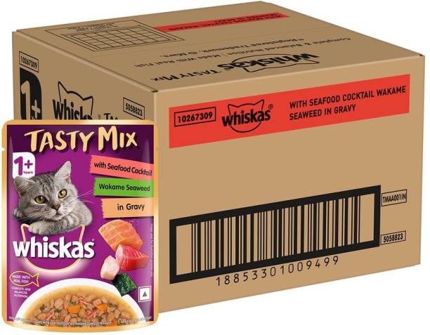 Whiskas Tasty Mix Sea Food 1.96 kg (28x0.07 kg) Wet Adult Cat Food