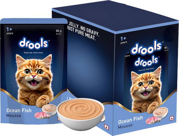 Drools Mousse For Adult Cats Sea Food 0.4 kg (5x0.08 kg) Wet Adult Cat Food