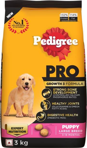 PEDIGREE PRO Puppy Large Breed, (3-18 Months), 3 kg Dry New Born Dog Food