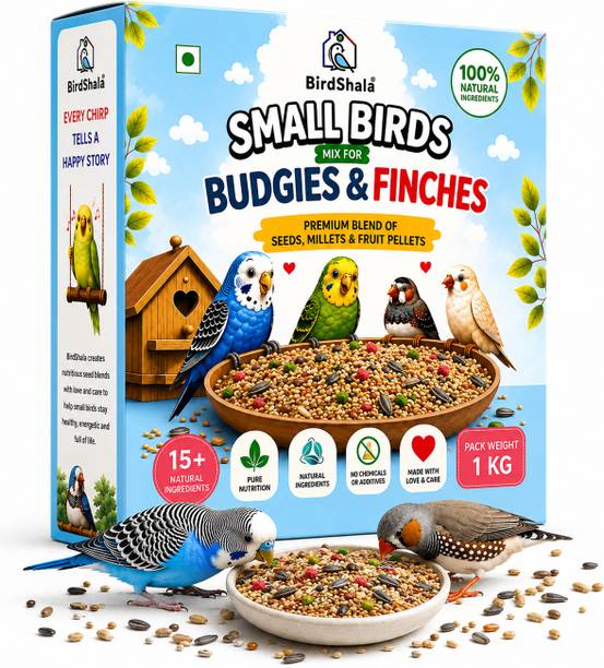 TREAT FOR LOYALTY Bird Food for Budgies & Finches 1 Kg. | Premium Seed Blend of Grains 1 kg Dry Adult, Young Bird Food