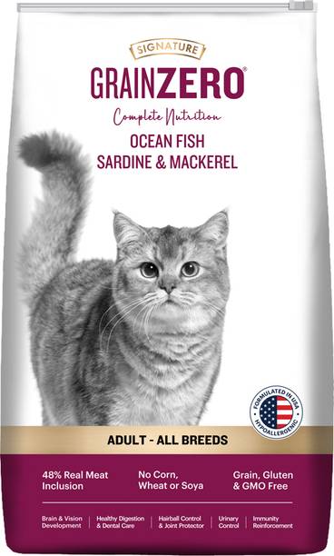 Signature Grain Zero Ocean Fish, Sardine, and Mackeral 1.2 kg Dry Adult Cat Food