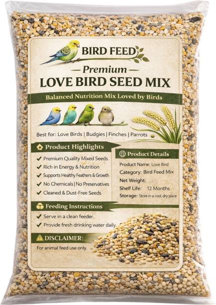 Bird feed Love bird seed mix premium daily nutrition food for love birds Oats 1.8 kg Dry Adult, Young Bird Food