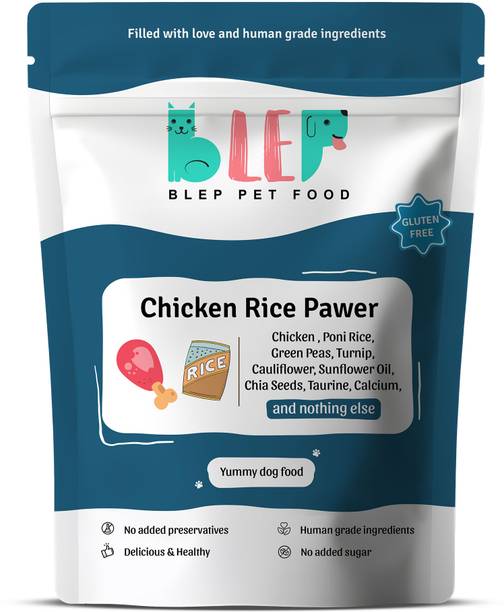 BLEP Human Grade Chicken Rice 100% Natural Dog Food (200gm x 1) Full Meal & Topper Chicken 0.2 kg Wet Adult, Senior, Young Dog & Puppy Food