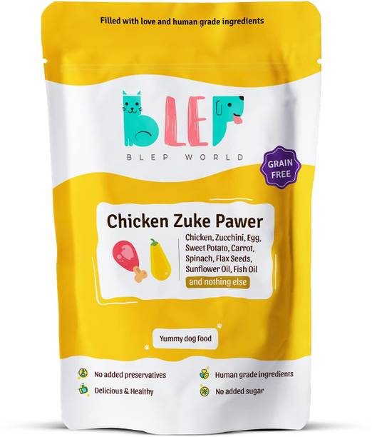 BLEP Human Grade Chicken Zuke Pawer Contains Gravy (200 gm) | Full Meal & Topper Chicken 0.2 kg Wet Adult, Senior, Young Dog Food