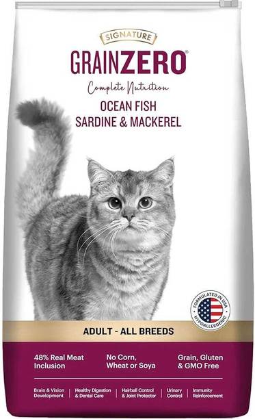 Signature Grainzero ocean fish adult - alll breed Mackeral 3 kg Dry Adult, Senior Cat Food