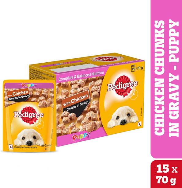 PEDIGREE Gravy Chicken, Liver Chunks 1.05 kg (15x0.07 kg) Wet You