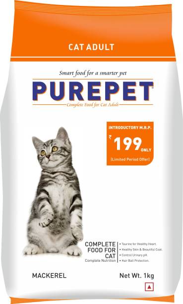 purepet Adult Mackerel Mackeral 1 kg Dry Adult Cat Food