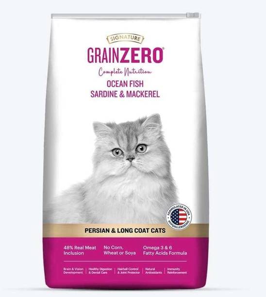 Signature grainzero ocean fish persian & long coat cats Mackeral 3 kg Dry Adult, Senior Cat Food