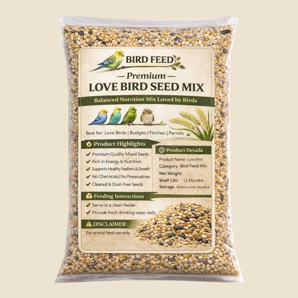 Bird feed Love bird seed mix premium daily nutrition food for love birds Oats 0.45 kg Dry Adult, Young Bird Food