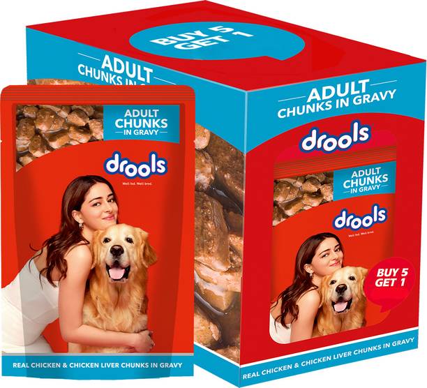Drools Chunks in Gravy Chicken 0.9 kg (6x0.15 kg) Wet Adult Dog Food