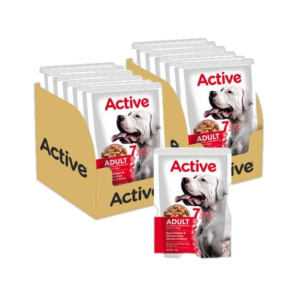 Active Gravy (16X 70g ) Chicken Liver Chunks and Real Chicken 1.12 kg (8x0.14 kg