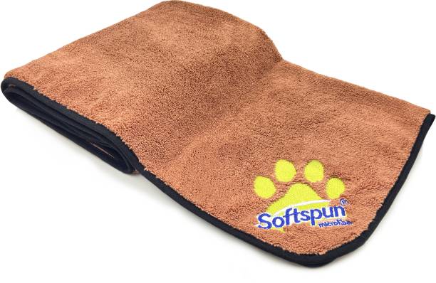 SOFTSPUN Microfiber Pet Towel 40x60cms 1pcs 380gsm Brown Dog, Dog Blanket
