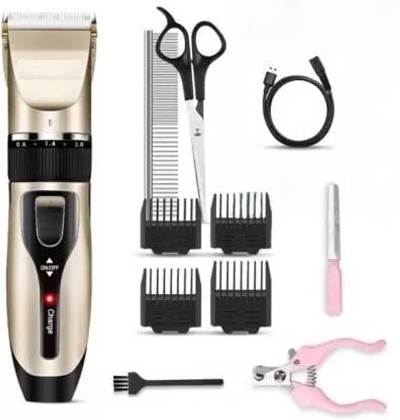WUDEE Petology Pet Hair Trimmer Dogs & Cats Grooming Machine Wireless Rechargeable Gold Pet Hair Trimmer
