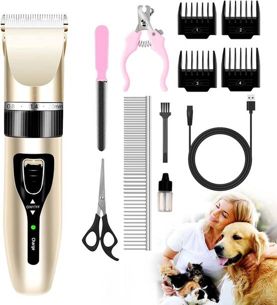 JOMLY Dog Clippers for Grooming,Low Noise Cordless Dog Grooming Kit for Grooming Gold Pet Hair Trimmer
