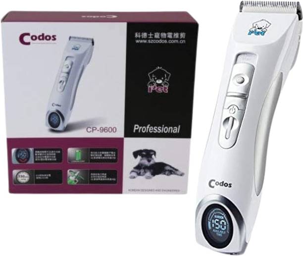 NHDRODZ Codos CP-9600 Professional LCD Screen Pet Dog White Pet Hair Trimmer