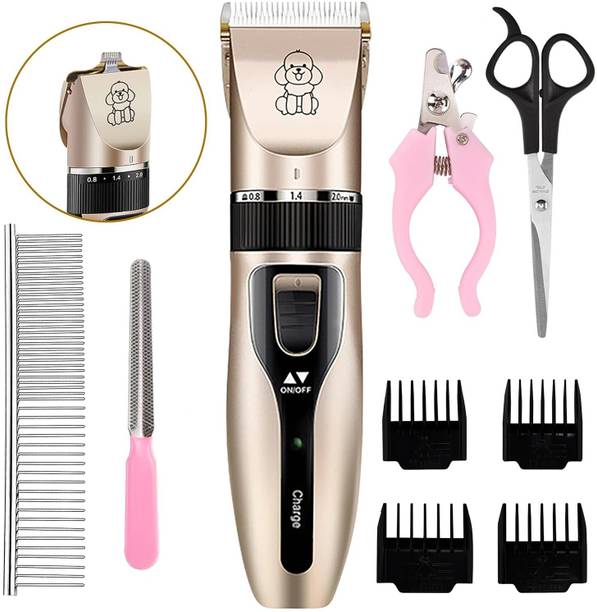 Yavne Unplugged Dog and Cat Clipper – Silent Vibration Gold, Black Pet Hair Trimmer