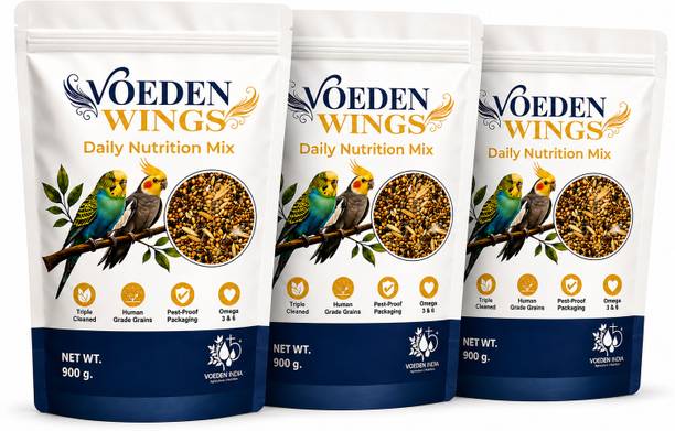 Voeden india Budgie Bird Food | Daily Nutrition Mix with Premium Seeds, Vitamins & Minerals Pet Health Supplements