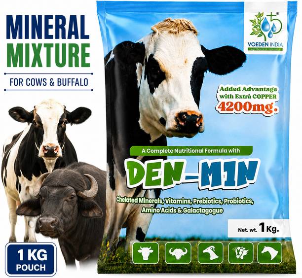 Voeden india Cow and Buffalo Mineral Mixture | Health and Milk Booster - Pet Health Supplements